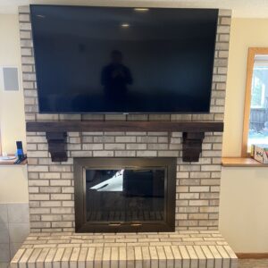 Mantle and TV Mounted