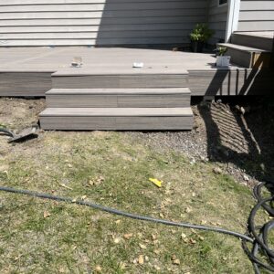 Deck stairs minus the railings.